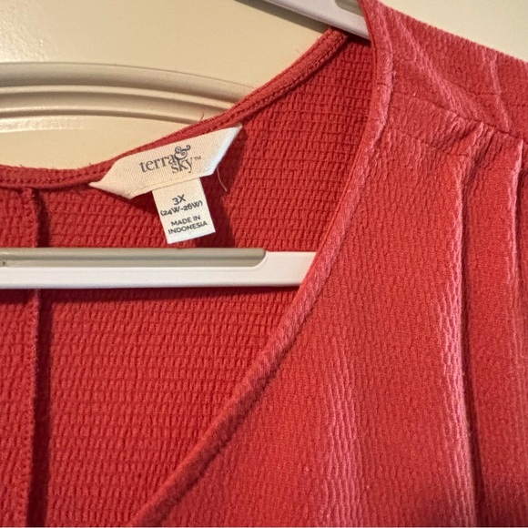 Terra & Sky Orange Top 3X EUC - Picture 3 of 3